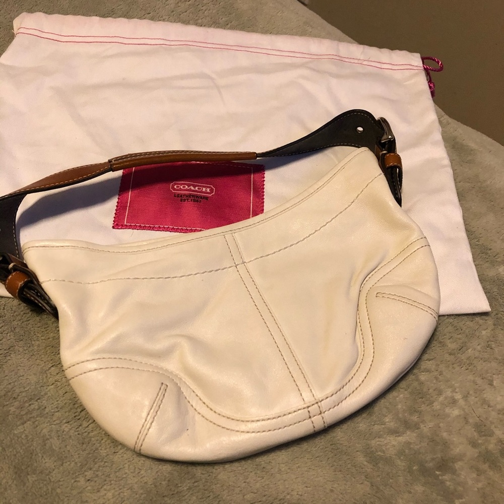 White Leather Coach Bag